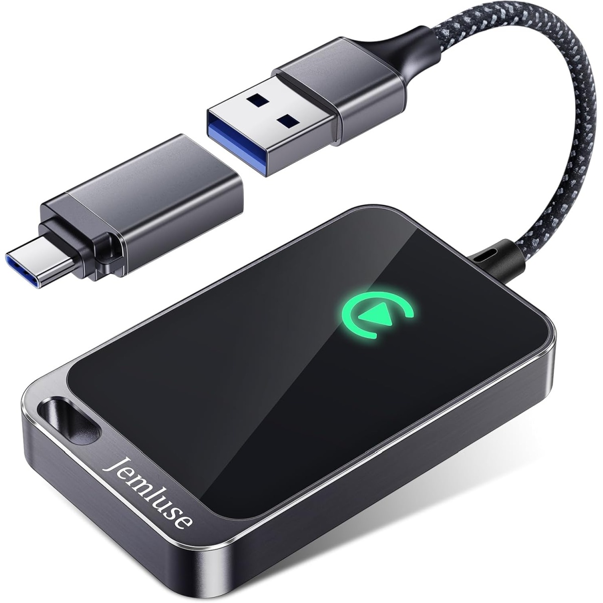 Jemluse Wireless CarPlay Adapter, Upgraded 2025 Wireless Apple CarPlay Adapter with Smart Button, 5.8Ghz, Plug & Play, Converts Wired to Wireless, for Cars from 2016 & iPhone iOS 10+